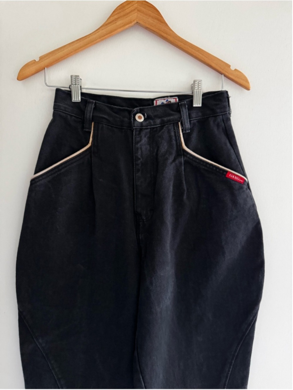 Vintage Black Tapered High Rise Pants Minimalist Workwear - Picture 2 of 13